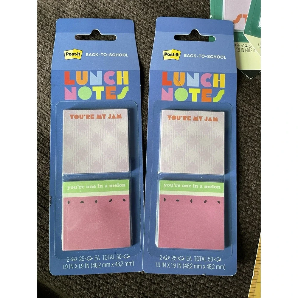 Post-it Sticky Notes Back-to-School Class Notes & Lunch Notes lot 9 packs